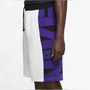 Nike Dri-FIT Starting 5 Basketball Shorts White Purple Men's Sz M